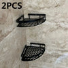 Set of 2 black aluminum alloy bathroom shelves