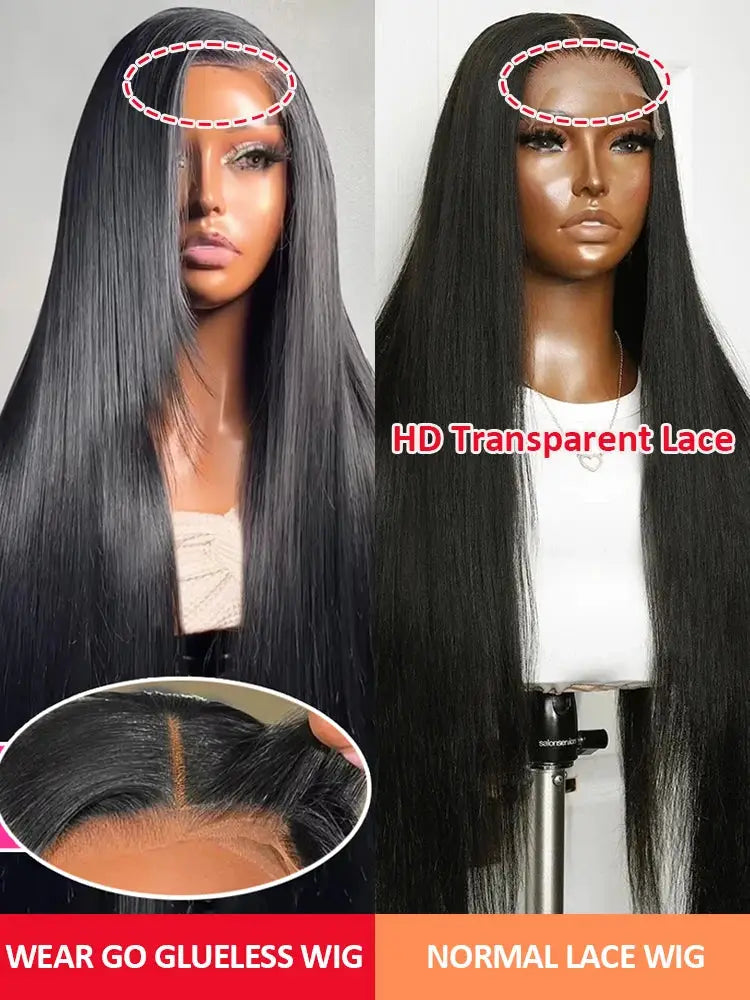 HD Lace Frontal Wig 13x6 – 250 Density, Glueless 5x5 or 13x4 Closure, 30-40” Straight Human Hair