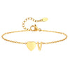 Heart Initial Ankle Bracelets for Women