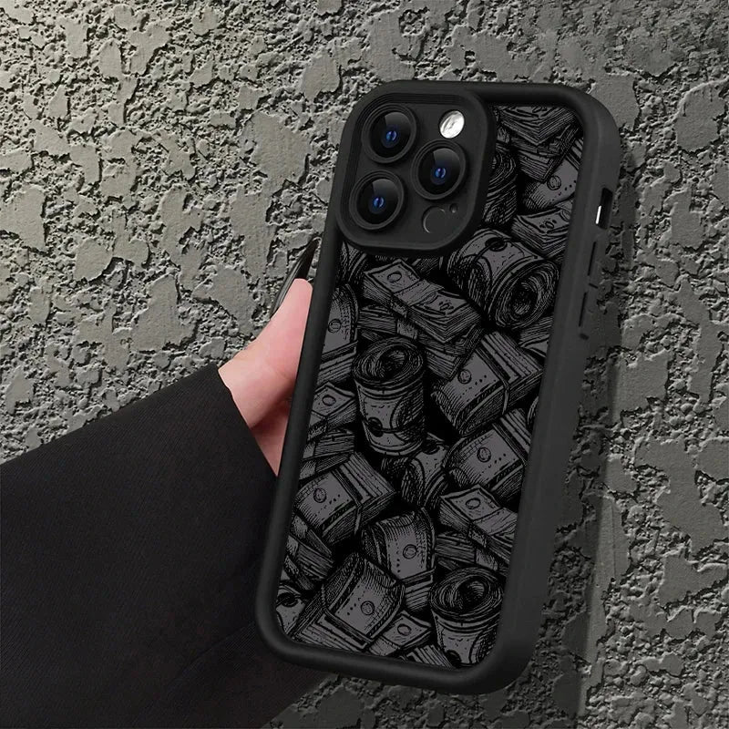 Banknote Pattern Phone Case Soft Silicone For iPhone Series