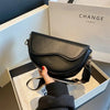 Black vintage PU leather crossbody bag in luxury box