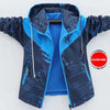 Blue and navy double-sided waterproof jacket