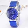 Blue quartz watch with mesh strap