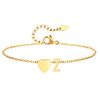 Heart Initial Ankle Bracelets for Women