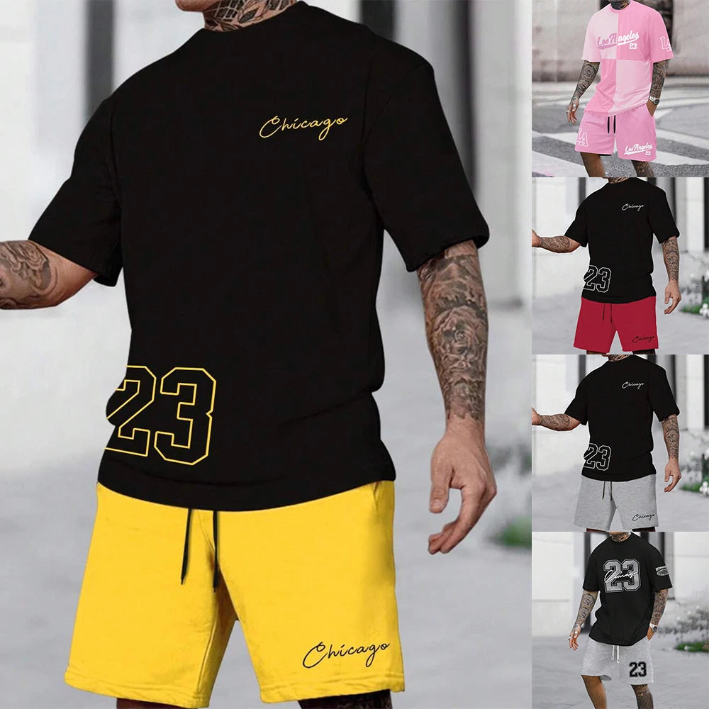 Black and yellow Chicago sportswear set with number 23 design.