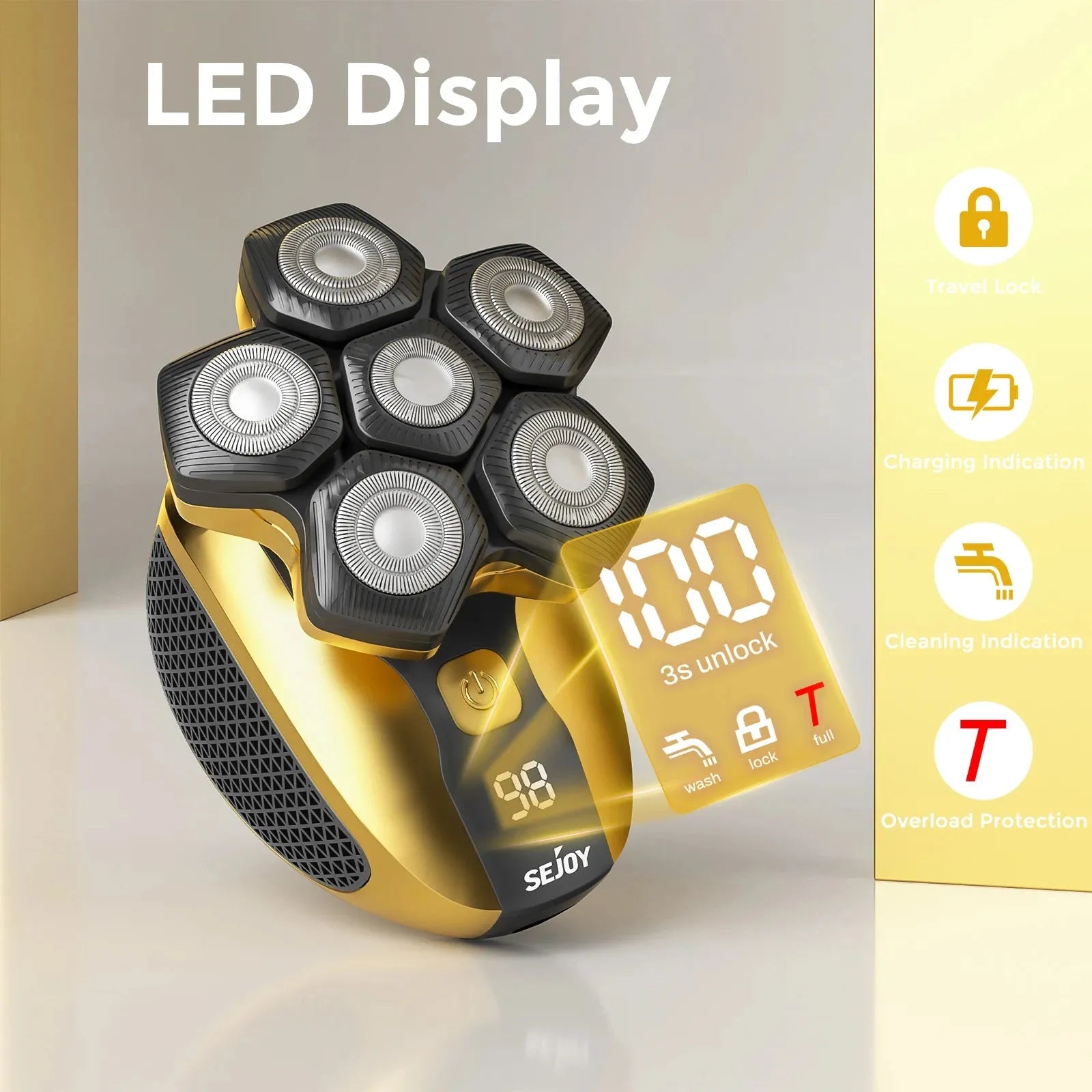 6D Floating Electric Razor for Men with Wet Dry Shaving