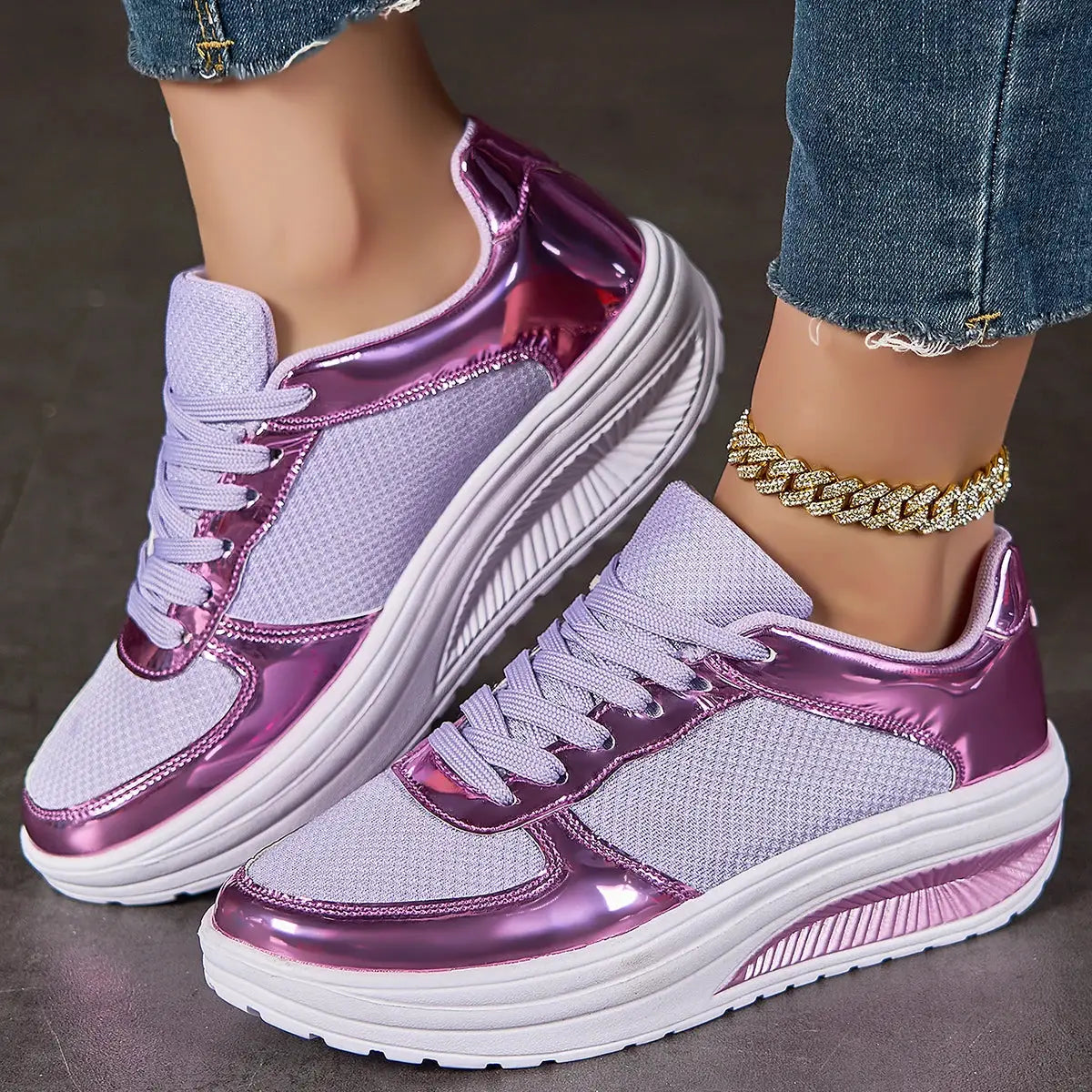 Women’s Fashion Glitter Sneakers | Lightweight Casual Party Shoes for Walking & Style