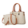 White patterned Korean handbag set, classic style