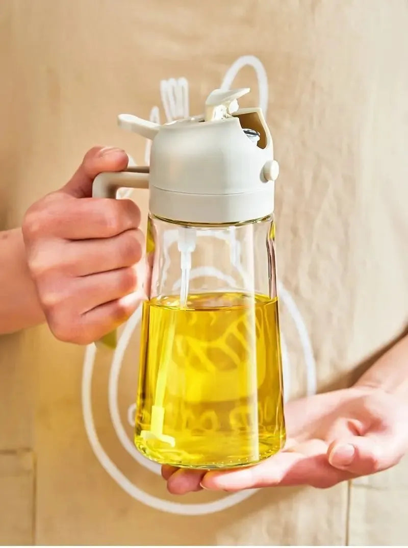 2 in 1 Oil Spray Bottle with 500ml Refillable Dispenser