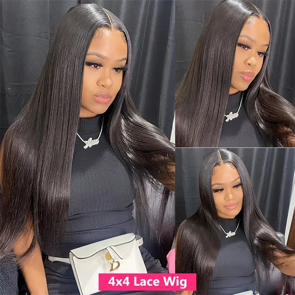 HD Transparent Lace Front Wig – 13x4 & 13x6 Straight Brazilian Human Hair, Pre-Plucked, 4x4/5x5 Options