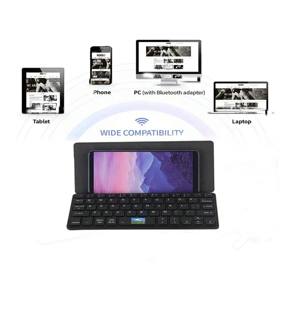 Mini Foldable Bluetooth Keyboard with Ultra Slim Design