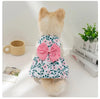 Summer Print Bow Button Dog Princess Dress - PMMNAPOLES