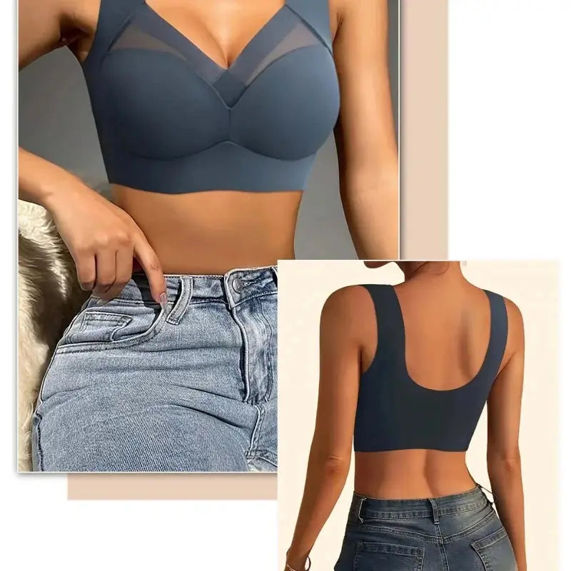 4-Pack Plus Size Seamless Ice Silk Bras Push-Up Wire-Free & Backless