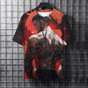 Japanese style anime print short-sleeved t-shirt for men