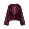 Women's Faux Fur Coats with Turn-down Collar and Heart