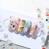 Anime character nail stickers with colorful designs