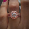 Rose gold fashion ring featuring dazzling gemstone