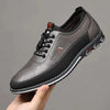 Gray men's office work shoe with lace-up design