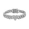 Iced Crystal Heart Shape Chain Bracelet