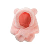 Pink bear ear winter hat for baby