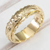 14k gold carved rose flower ring, intricate design