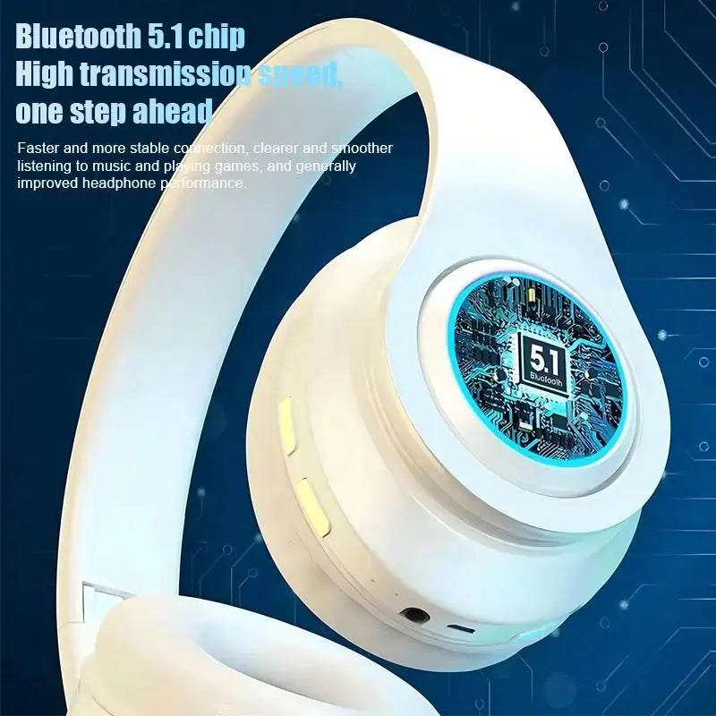 Wireless Gaming Headset – Lightweight Foldable Design with Built-in Microphone – Compatible with 3.5mm Audio Cable