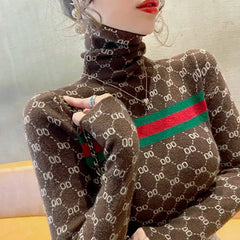 Women's Slim Fit Turtleneck Warm Knitted Sweater