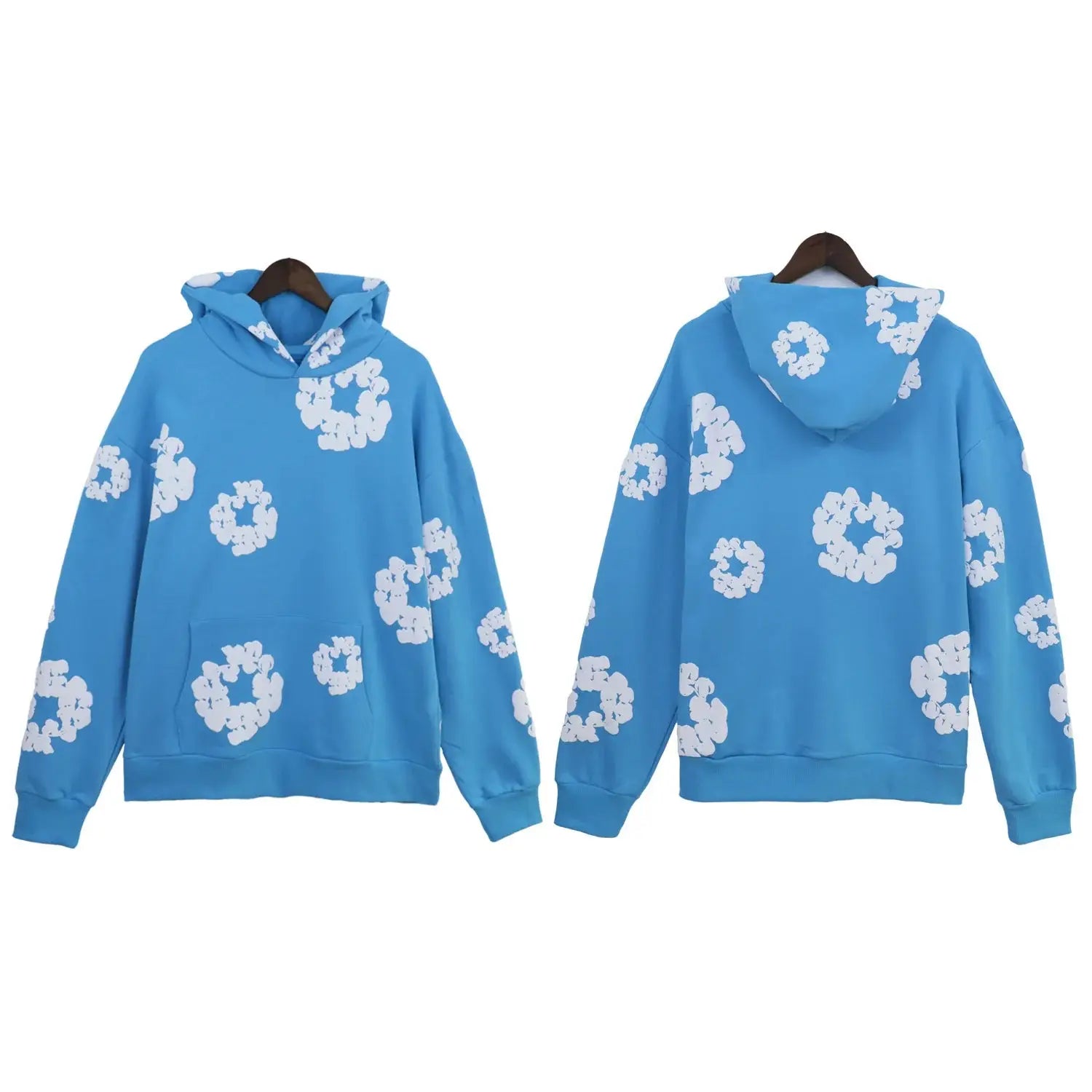 Unisex retro print hoodie, oversized casual pullover with long sleeves, daily wear sweatshirt