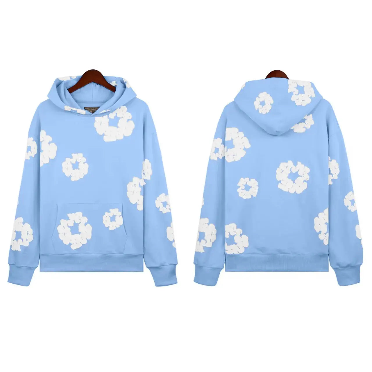 Unisex retro print hoodie, oversized casual pullover with long sleeves, daily wear sweatshirt