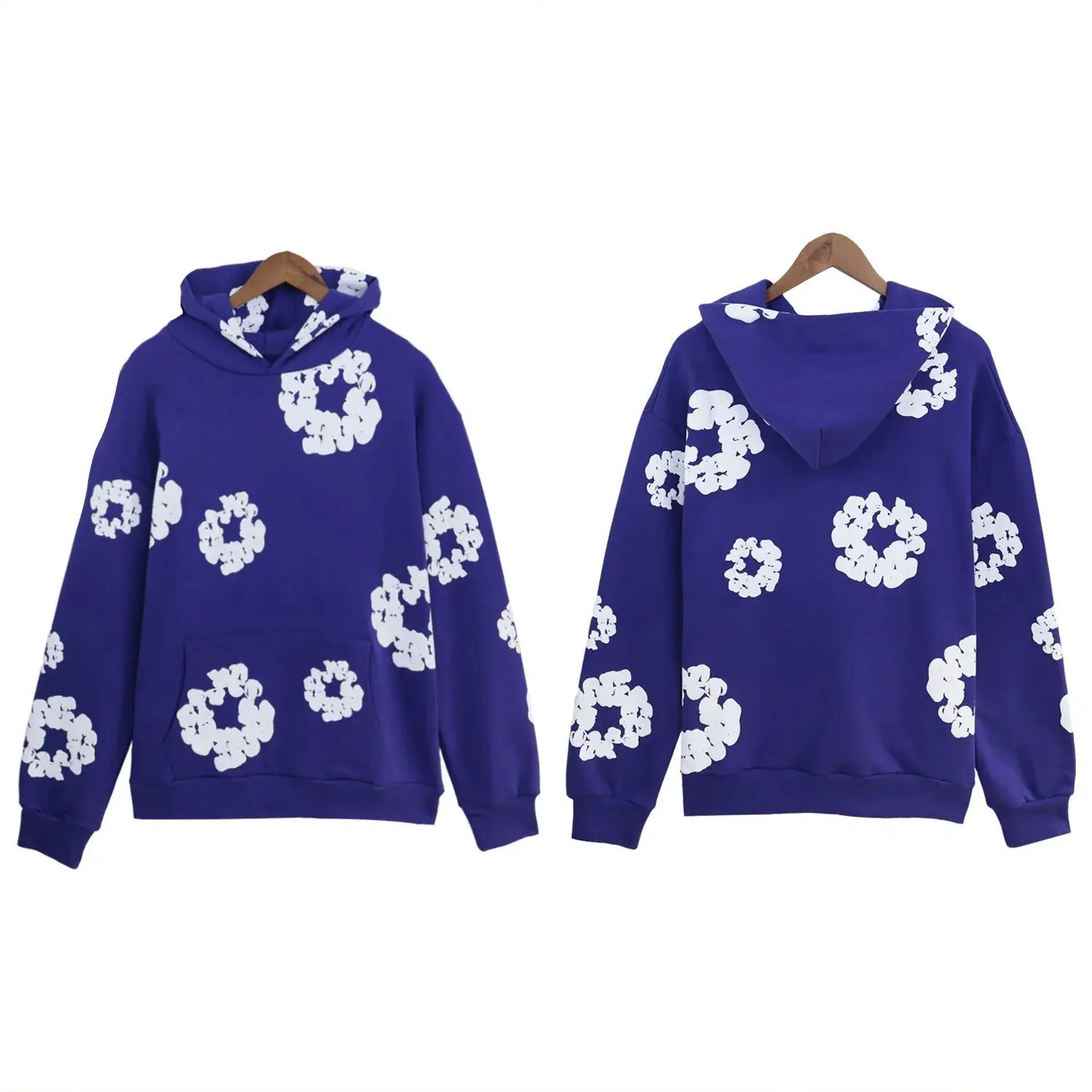 Unisex retro print hoodie, oversized casual pullover with long sleeves, daily wear sweatshirt