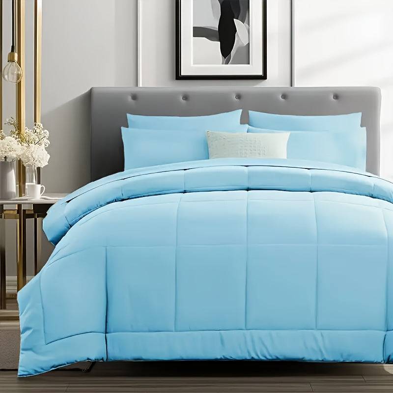Luxury Bedding Set 5/7-Piece – Soft Microfiber Comforter, Sheets & Pillowcases for Queen/King Beds