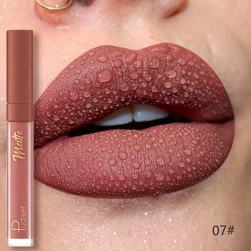 3-Pack Lip Glaze Set Long-Lasting Velvet Matte Finish Waterproof Smudge-Proof Lightweight Lip Stain for Daily Makeup