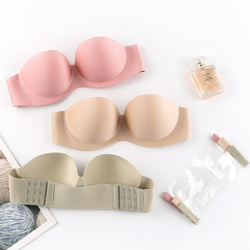 Women’s Strapless Invisible Bra Non-Slip Adhesive Backless Comfort Underwear for Wedding Dress and Evening Wear