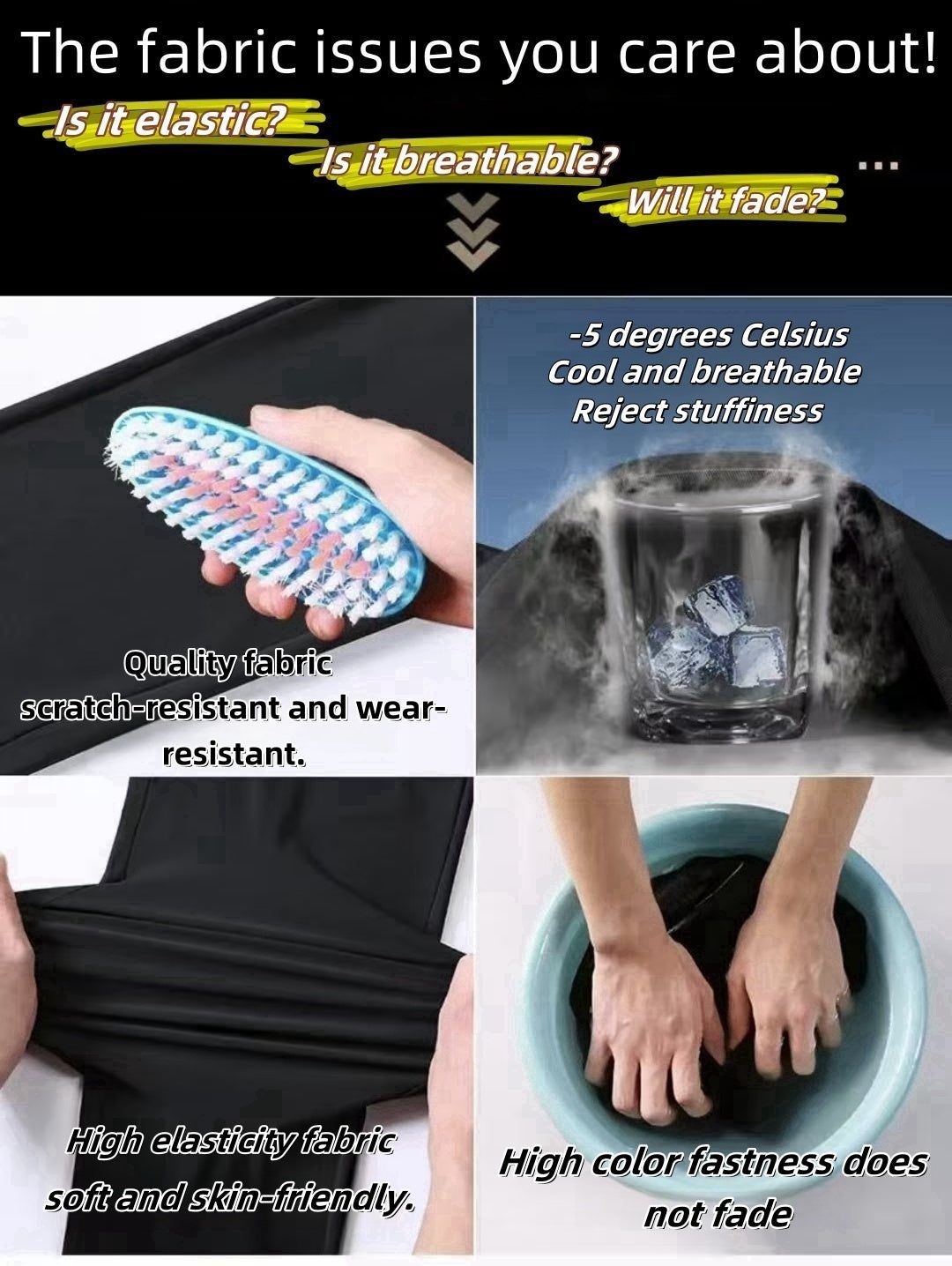 Pants Ice Silk Lightweight Stretch Breathable Quick Dry