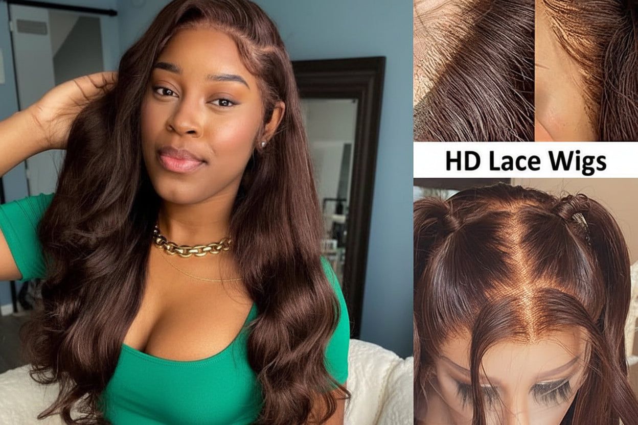 Chocolate Brown Lace Closure Wig with Natural Body Wave 