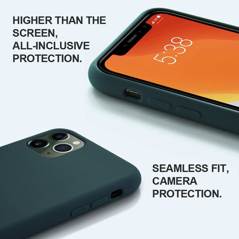Shockproof Solid Color Resin Phone Case for iPhone 7–16 Pro, Full Coverage