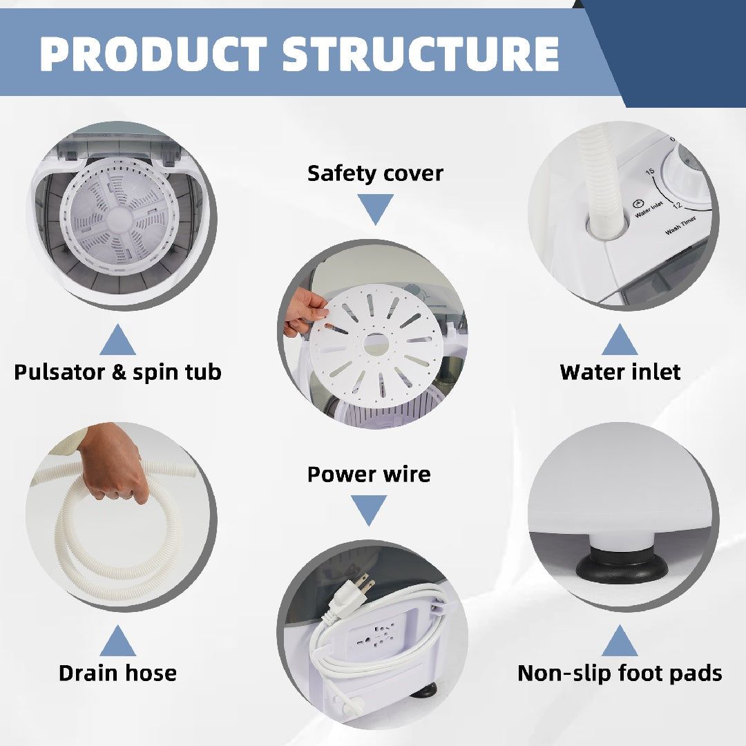 Compact Portable Washing Machine with Spin Dryer