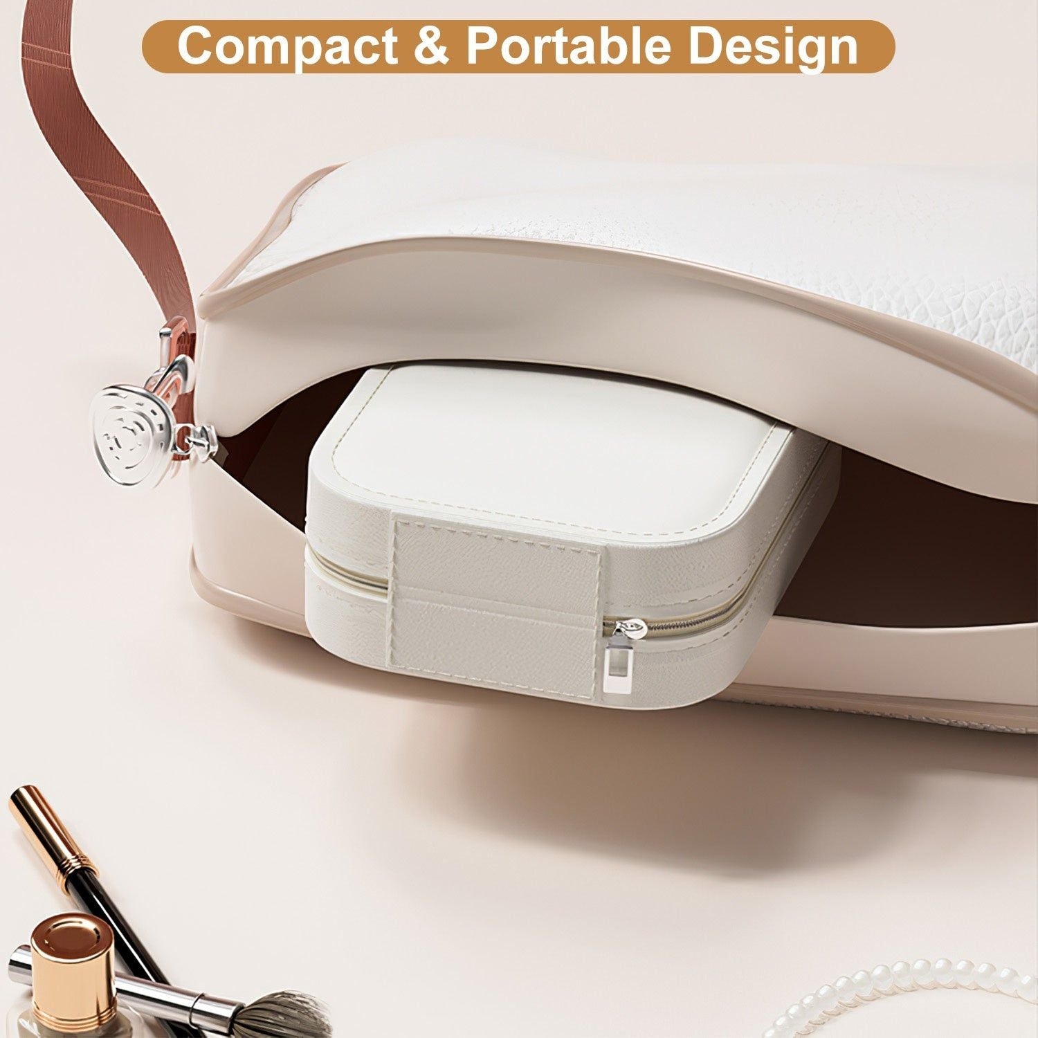Portable Makeup Bag with LED Mirror Waterproof Organizer