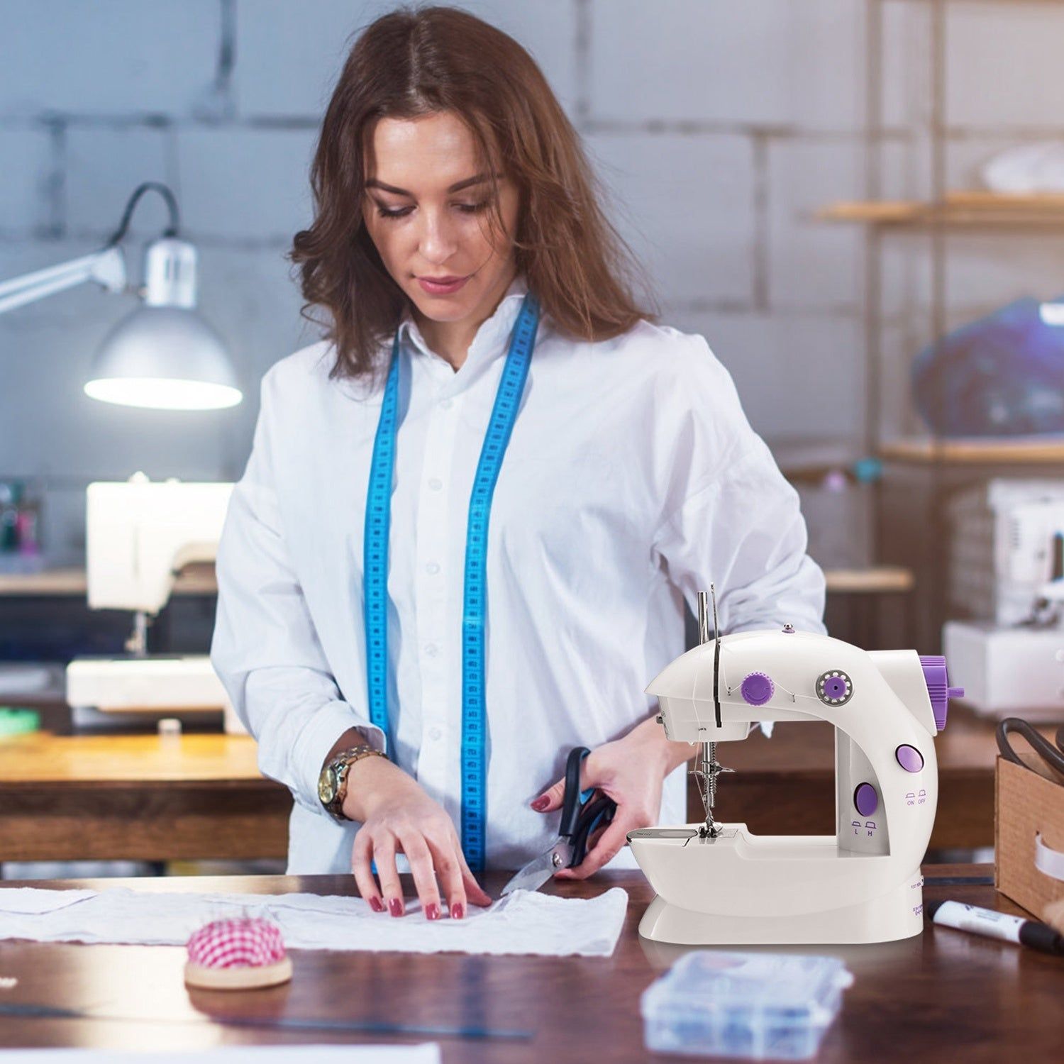 Portable Electric Sewing Machine with LED and Foot Control