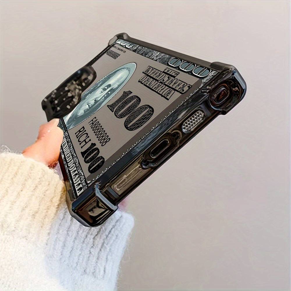 US Dollar Bill Phone Case Transparent Soft Cover for Samsung Galaxy S25/S24/S23/S22/S21 FE Ultra Plus 4G/5G with Drop Protection