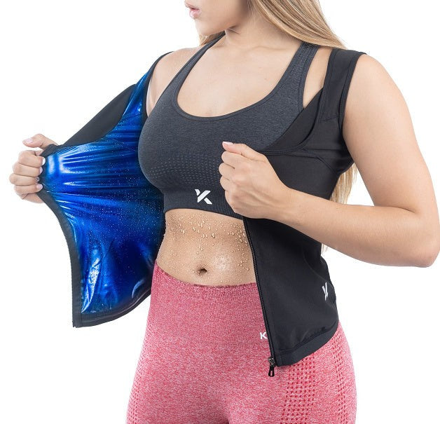Women Sweat Vest Zipper Sauna Tank Top Body Shaper