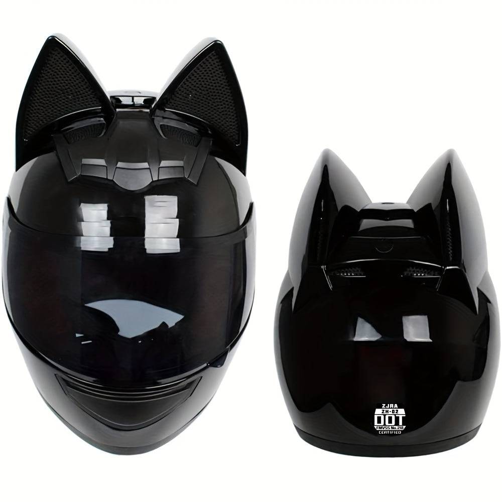Unisex Cat Ear Motorcycle Helmet All-Season Durable ABS Shell with Futuristic Design Unique Riding Gear & Gift for Motorcyclists