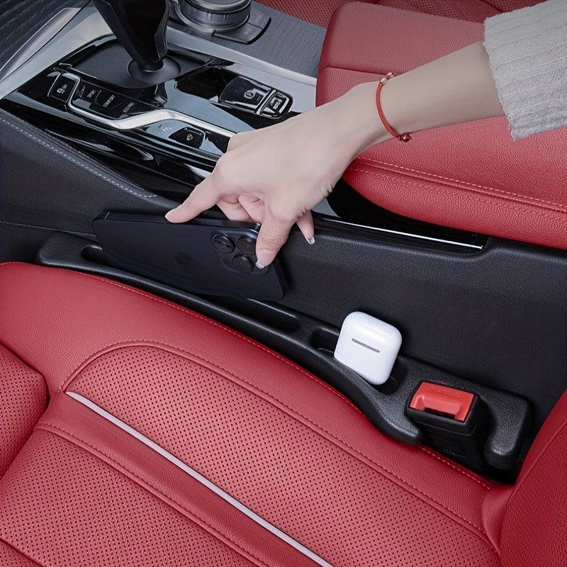 2pcs car seat gap filler and organizer with leakproof strip, trash sorting box, ergonomic design for tidy interior