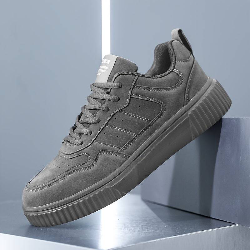 Men’s Low-Top Sneakers – Breathable PU Upper, Shock-Absorbing MD Sole, EVA Insole, Lace-Up Casual & Running Shoes for All-Season Comfort