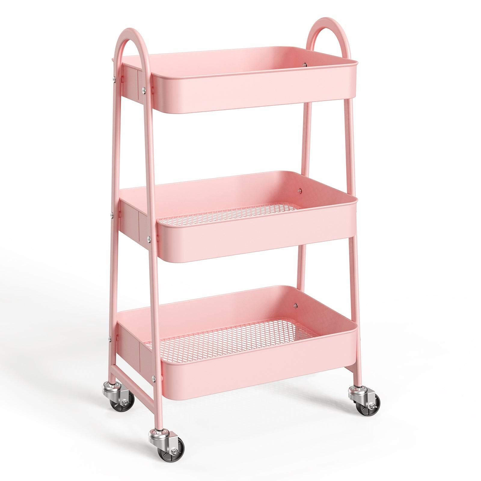3 Tier Metal Storage Cart with Wheels