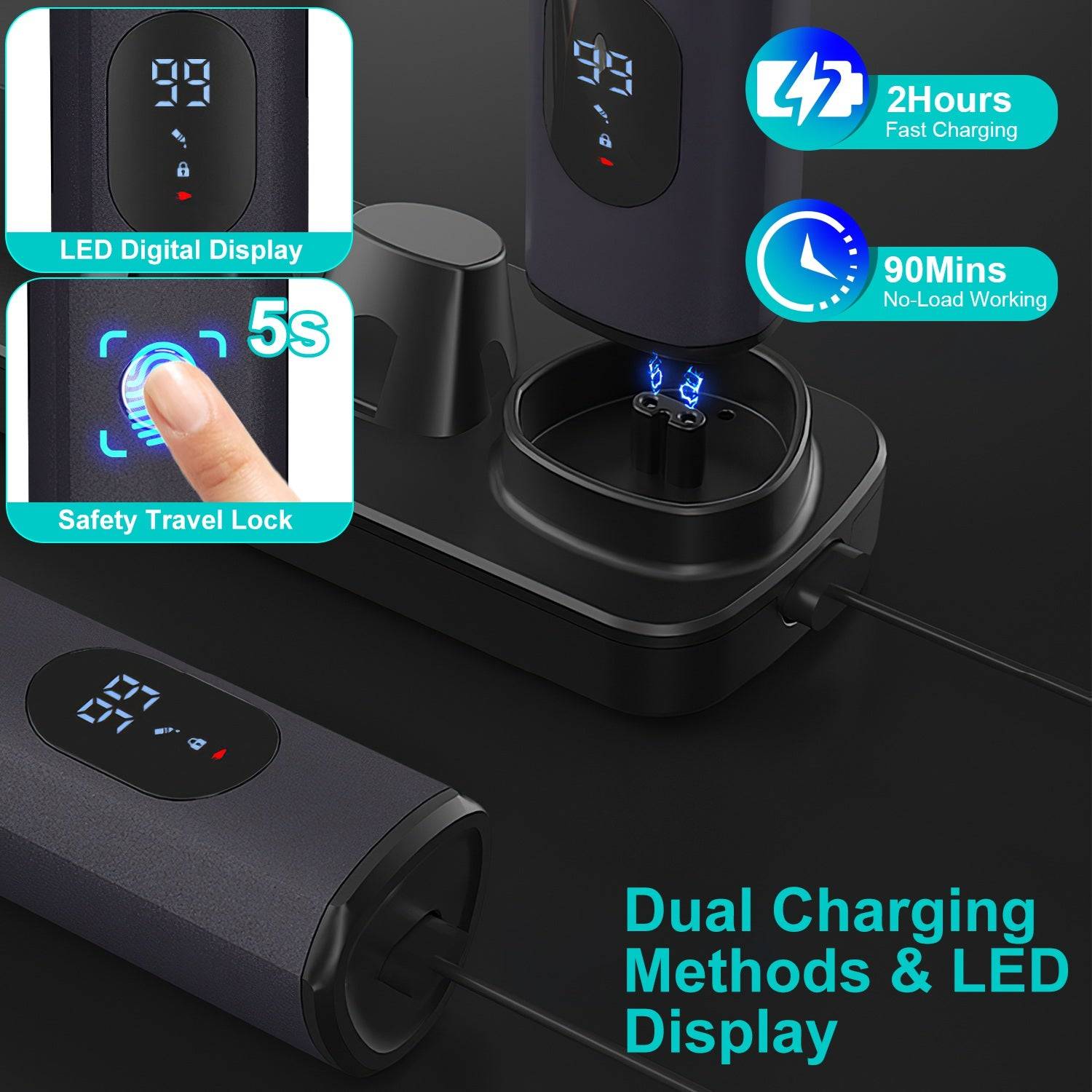 Electric Beard Trimmer Kit 5 In 1 Cordless Waterproof