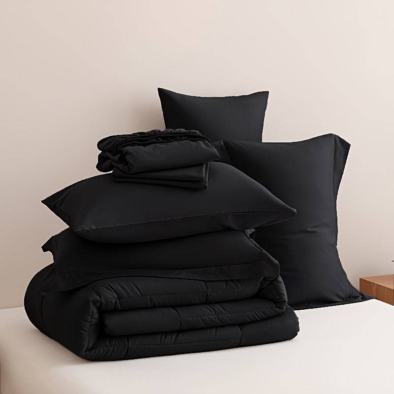 Luxury Bedding Set 5/7-Piece – Soft Microfiber Comforter, Sheets & Pillowcases for Queen/King Beds