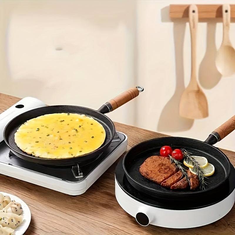 Heavy-Duty Cast Iron Skillet with Nonstick Surface 7.87" or 11" Pan for Even Heat Cooking Compatible with Induction, Gas, Oven & Outdoor BBQ