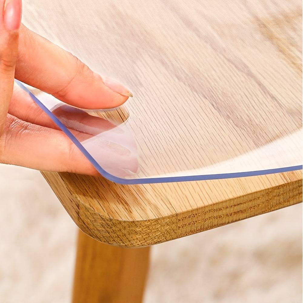 Transparent PVC Tablecloth 1.5mm Thick Protective Film Heat, Dust & Dirt Resistant Table Mat for Dining, Tea & Home Tables