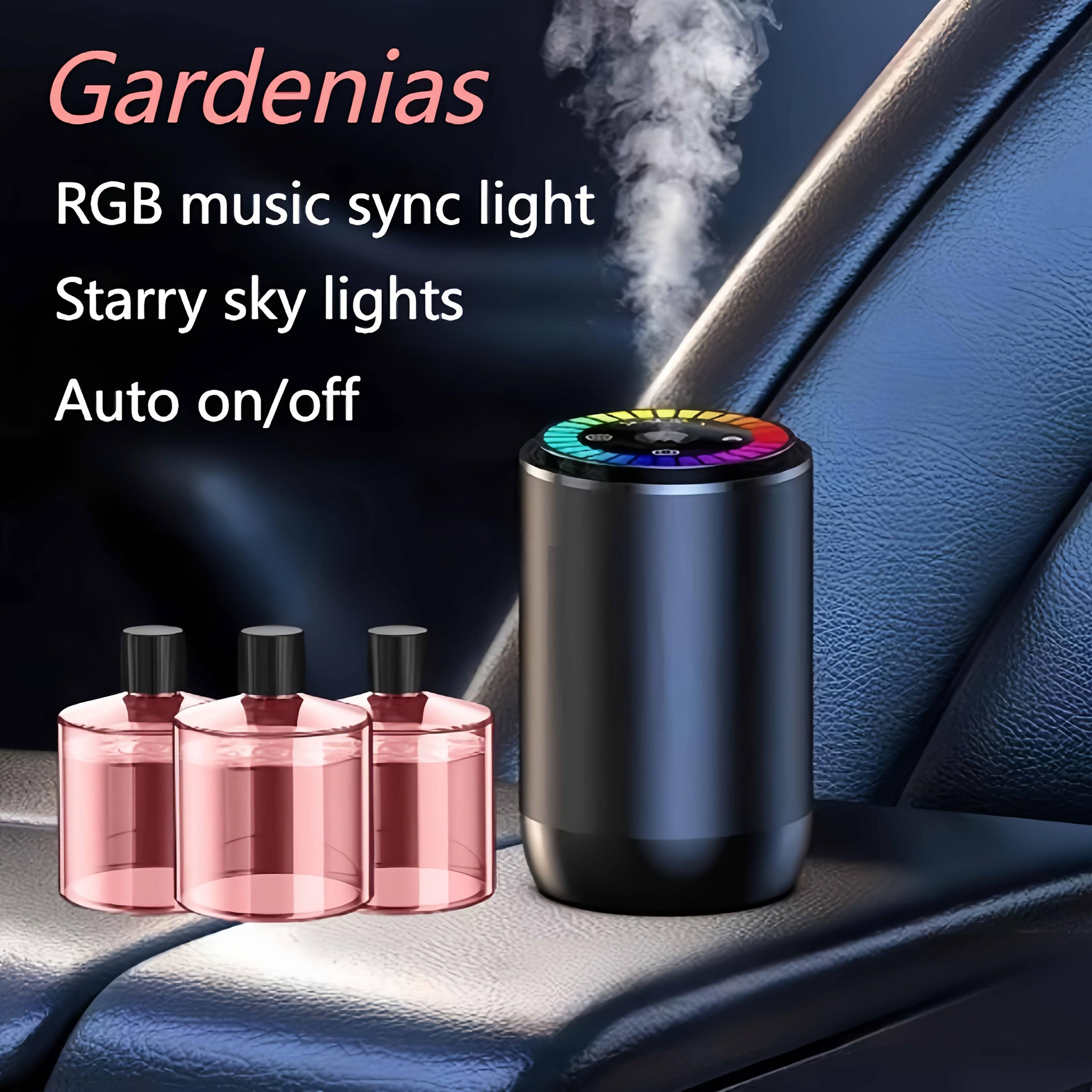Smart Car Air Freshener with Dynamic Light Show & Starry Sky Mode Essential Oil Diffuser with Adjustable Fragrance Intensity Long-Lasting French Cologne Scent